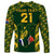 Custom South Africa Rugby Long Sleeve Shirt Bokke Champions Kente Pattern - Wonder Print Shop