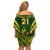 Custom South Africa Rugby Off Shoulder Short Dress Bokke Champions Kente Pattern - Wonder Print Shop