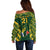 Custom South Africa Rugby Off Shoulder Sweater Bokke Champions Kente Pattern - Wonder Print Shop