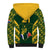 Custom South Africa Rugby Sherpa Hoodie Bokke Champions Kente Pattern - Wonder Print Shop