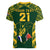 Custom South Africa Rugby Women V Neck T Shirt Bokke Champions Kente Pattern - Wonder Print Shop