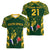 Custom South Africa Rugby Women V Neck T Shirt Bokke Champions Kente Pattern - Wonder Print Shop