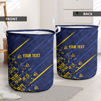 Caribbean Cricket Custom Barbados Laundry Basket Blue Bajan Broken Trident
