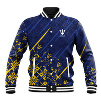 Caribbean Cricket Custom Barbados Baseball Jacket Blue Bajan Broken Trident