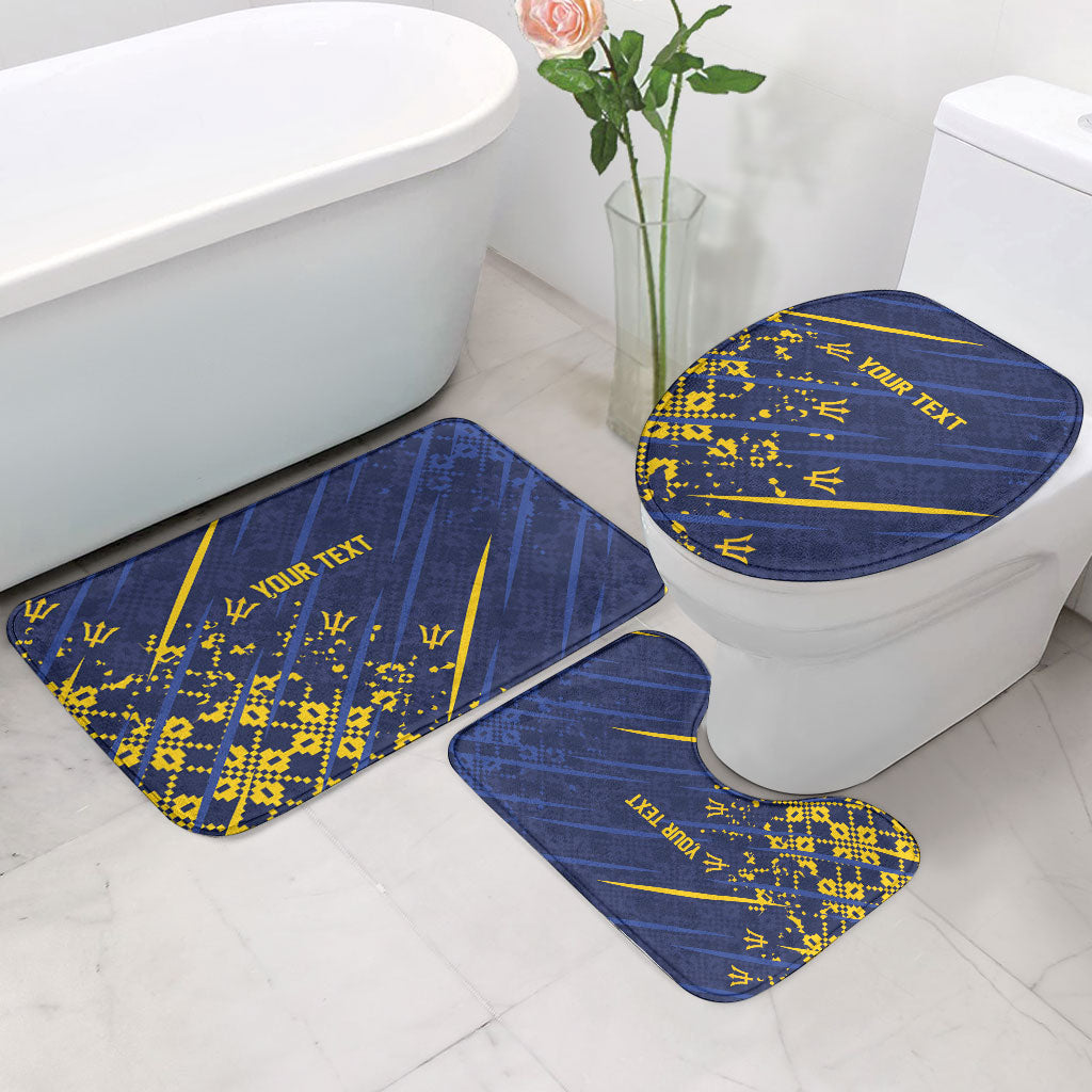 Caribbean Cricket Custom Barbados Bathroom Set Blue Bajan Broken Trident