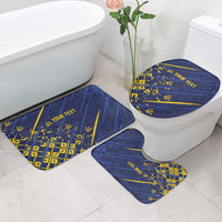 Caribbean Cricket Custom Barbados Bathroom Set Blue Bajan Broken Trident