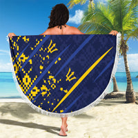 Caribbean Cricket Custom Barbados Beach Blanket Blue Bajan Broken Trident