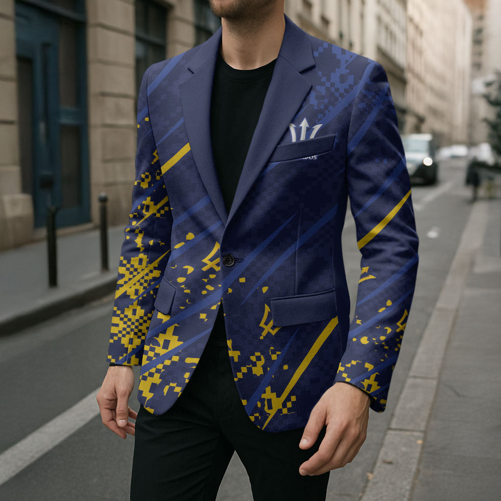 Caribbean Cricket Custom Barbados Blazer Blue Bajan Broken Trident