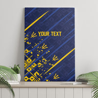 Caribbean Cricket Custom Barbados Canvas Wall Art Blue Bajan Broken Trident