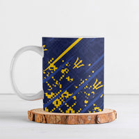 Caribbean Cricket Custom Barbados Ceramic Mug Blue Bajan Broken Trident