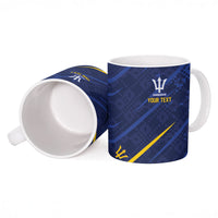 Caribbean Cricket Custom Barbados Ceramic Mug Blue Bajan Broken Trident