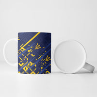 Caribbean Cricket Custom Barbados Ceramic Mug Blue Bajan Broken Trident