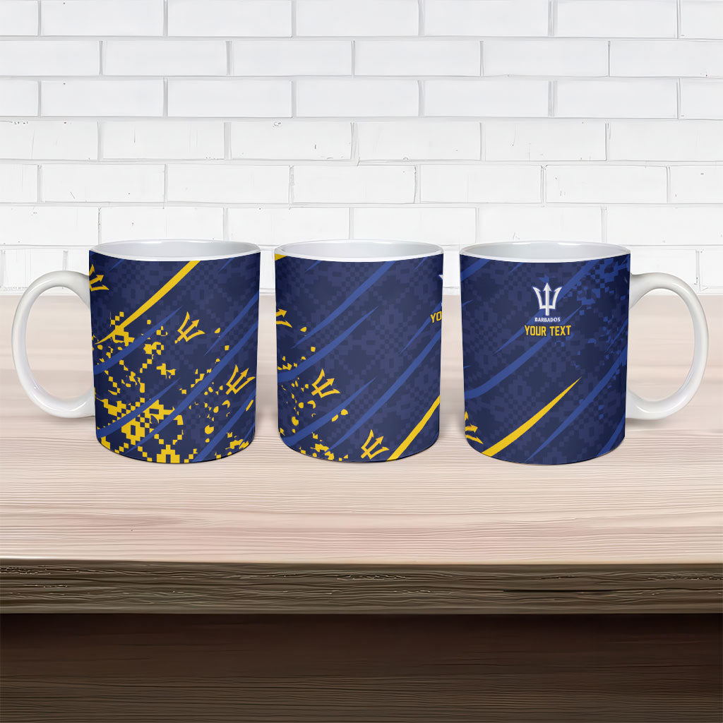 Caribbean Cricket Custom Barbados Ceramic Mug Blue Bajan Broken Trident