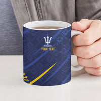 Caribbean Cricket Custom Barbados Ceramic Mug Blue Bajan Broken Trident