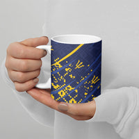 Caribbean Cricket Custom Barbados Ceramic Mug Blue Bajan Broken Trident