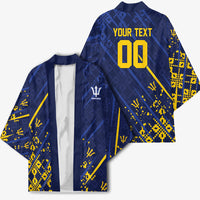 Caribbean Cricket Custom Barbados Kimono Blue Bajan Broken Trident