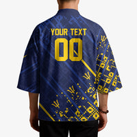 Caribbean Cricket Custom Barbados Kimono Blue Bajan Broken Trident