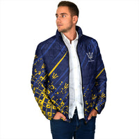 Caribbean Cricket Custom Barbados Padded Jacket Blue Bajan Broken Trident