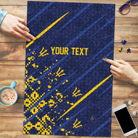 Caribbean Cricket Custom Barbados Puzzle Blue Bajan Broken Trident