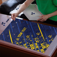 Caribbean Cricket Custom Barbados Puzzle Blue Bajan Broken Trident