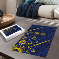 Caribbean Cricket Custom Barbados Puzzle Blue Bajan Broken Trident