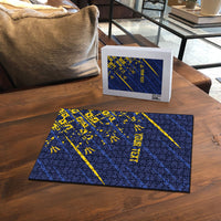Caribbean Cricket Custom Barbados Puzzle Blue Bajan Broken Trident