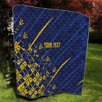 Caribbean Cricket Custom Barbados Quilt Blue Bajan Broken Trident