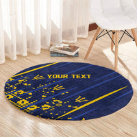 Caribbean Cricket Custom Barbados Round Carpet Blue Bajan Broken Trident
