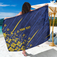 Caribbean Cricket Custom Barbados Sarong Blue Bajan Broken Trident