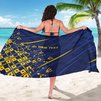 Caribbean Cricket Custom Barbados Sarong Blue Bajan Broken Trident
