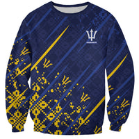 Caribbean Cricket Custom Barbados Sweatshirt Blue Bajan Broken Trident