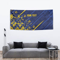 Caribbean Cricket Custom Barbados Tapestry Blue Bajan Broken Trident