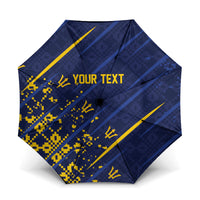 Caribbean Cricket Custom Barbados Umbrella Blue Bajan Broken Trident