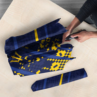 Caribbean Cricket Custom Barbados Umbrella Blue Bajan Broken Trident