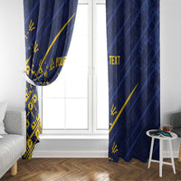 Caribbean Cricket Custom Barbados Window Curtain Blue Bajan Broken Trident