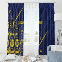 Caribbean Cricket Custom Barbados Window Curtain Blue Bajan Broken Trident