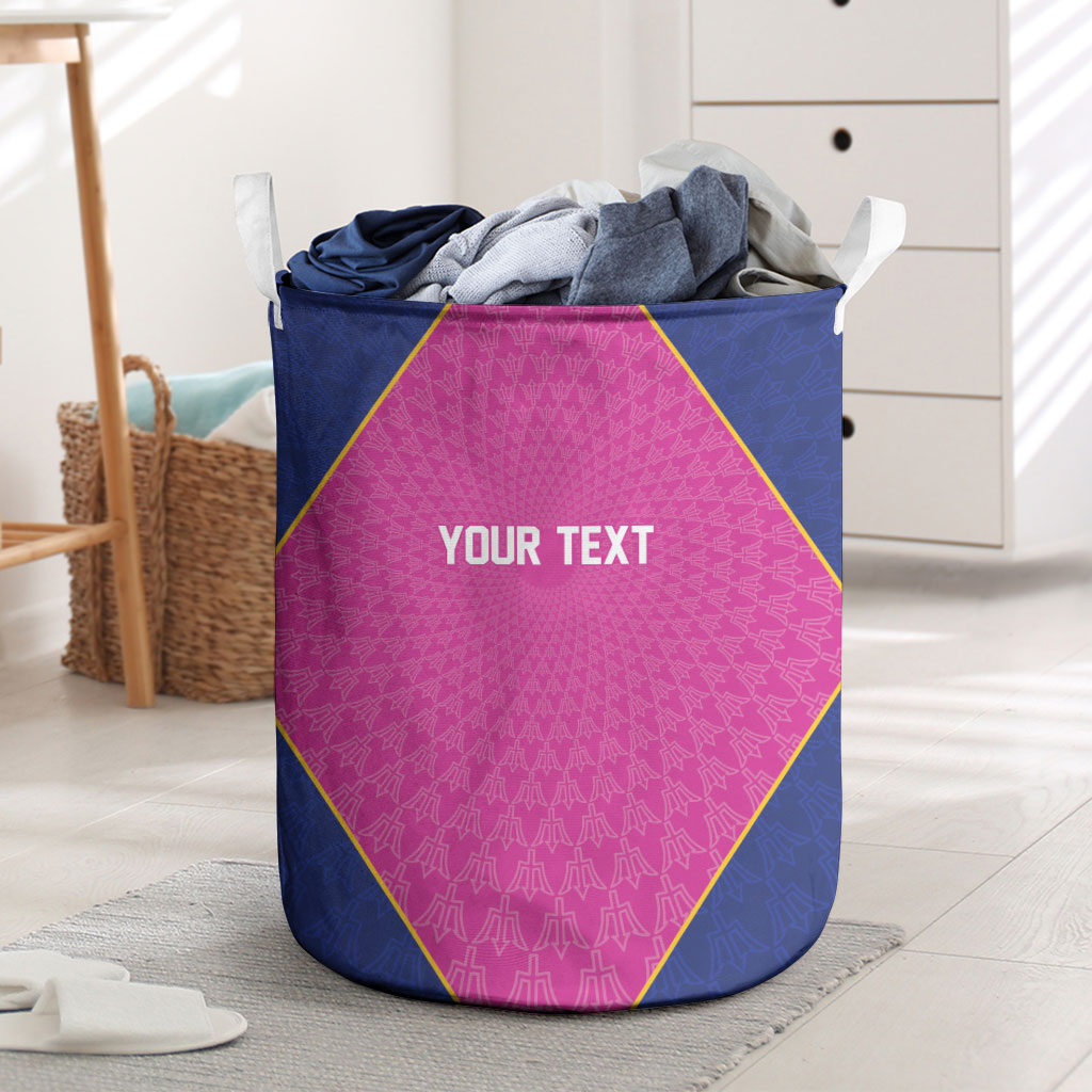 Caribbean Cricket Custom Barbados Laundry Basket Pride of Barbados Pink Trident Edition