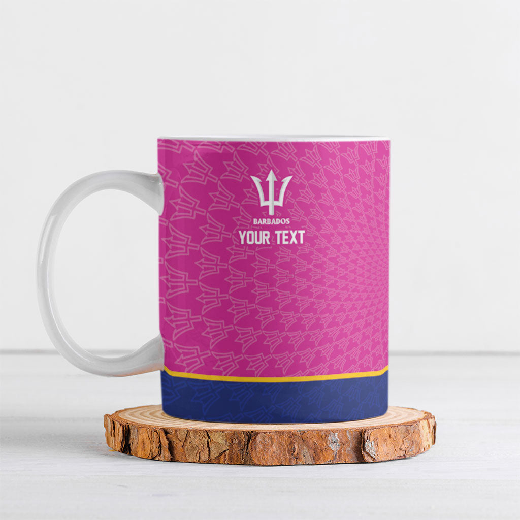 Caribbean Cricket Custom Barbados Ceramic Mug Pride of Barbados Pink Trident Edition
