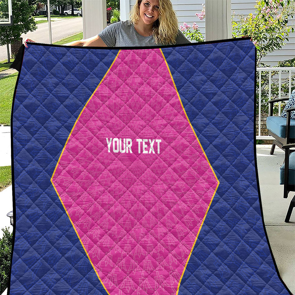 Caribbean Cricket Custom Barbados Quilt Pride of Barbados Pink Trident Edition