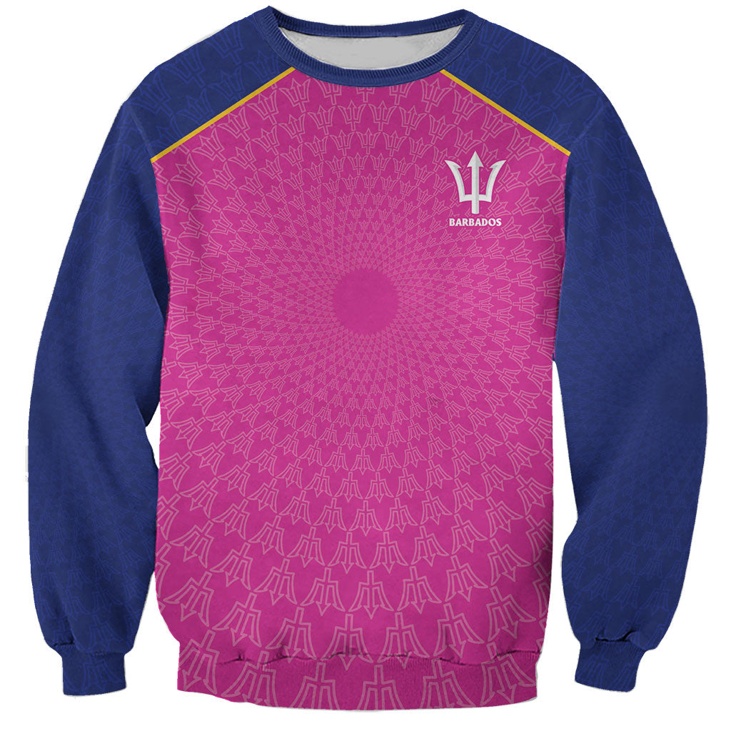Caribbean Cricket Custom Barbados Sweatshirt Pride of Barbados Pink Trident Edition