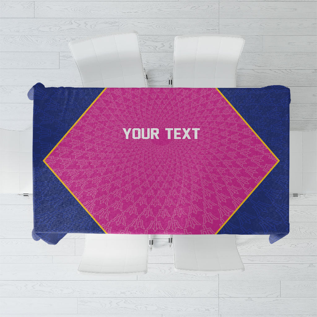 Caribbean Cricket Custom Barbados Tablecloth Pride of Barbados Pink Trident Edition