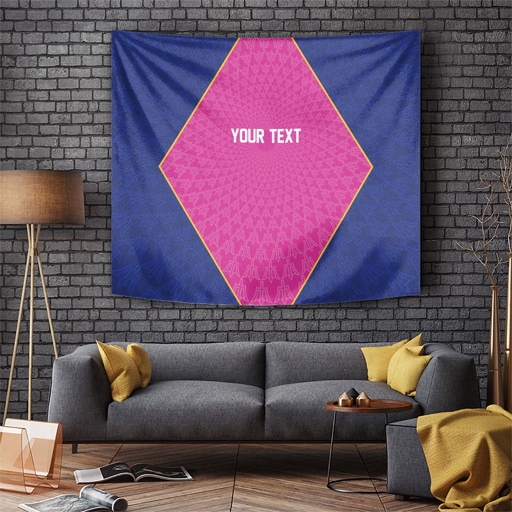 Caribbean Cricket Custom Barbados Tapestry Pride of Barbados Pink Trident Edition