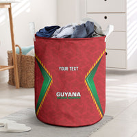 Caribbean Cricket Custom Guyana Laundry Basket Warriors Rise Amazonian Geometry Motif