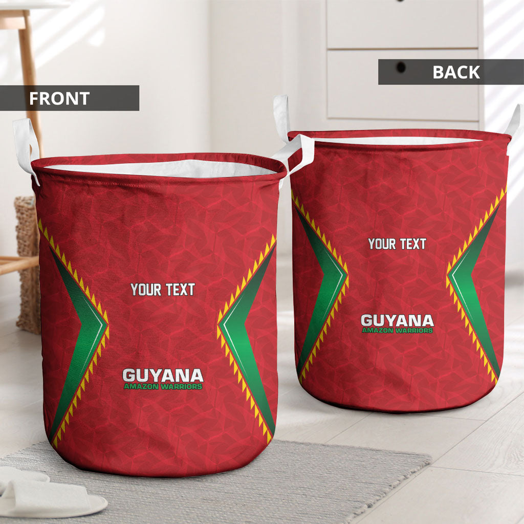 Caribbean Cricket Custom Guyana Laundry Basket Warriors Rise Amazonian Geometry Motif