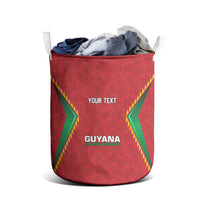 Caribbean Cricket Custom Guyana Laundry Basket Warriors Rise Amazonian Geometry Motif