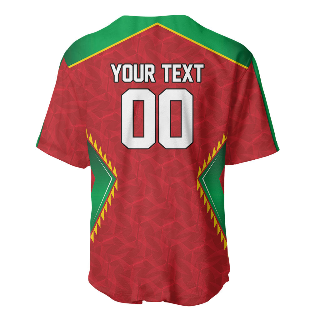 Caribbean Cricket Custom Guyana Baseball Jersey Warriors Rise Amazonian Geometry Motif
