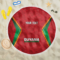Caribbean Cricket Custom Guyana Beach Blanket Warriors Rise Amazonian Geometry Motif