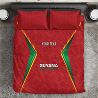 Caribbean Cricket Custom Guyana Bedding Set Warriors Rise Amazonian Geometry Motif