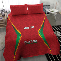 Caribbean Cricket Custom Guyana Bedding Set Warriors Rise Amazonian Geometry Motif
