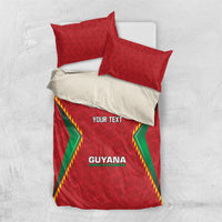 Caribbean Cricket Custom Guyana Bedding Set Warriors Rise Amazonian Geometry Motif